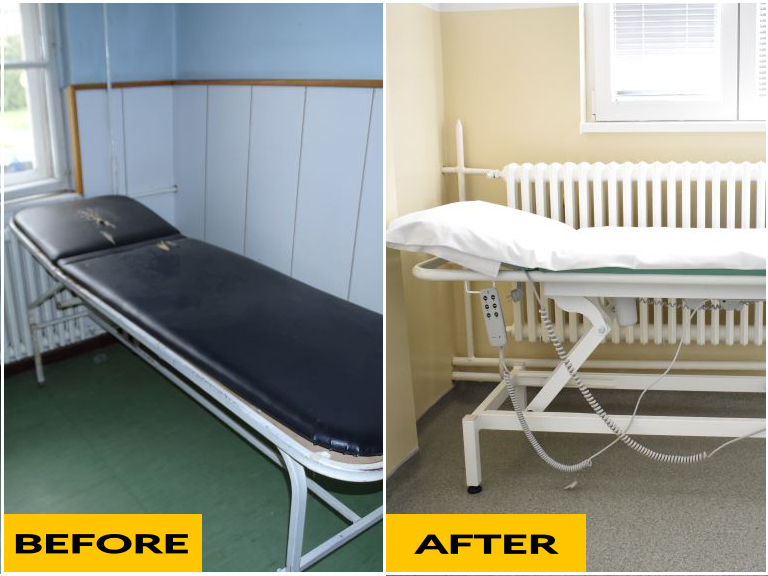 New-examination-bed and old examination-bed